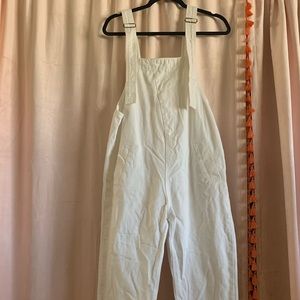 Cropped White Overalls / Jumper with Pockets!
